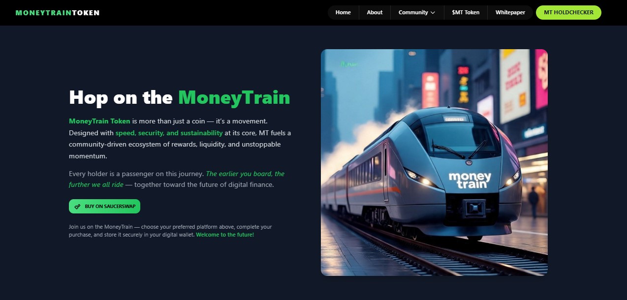 Landing Page: MoneyTrain